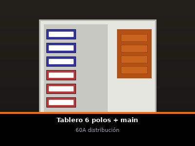 Tablero 6 polos + main