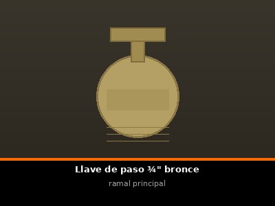 Llave de paso ¾" bronce